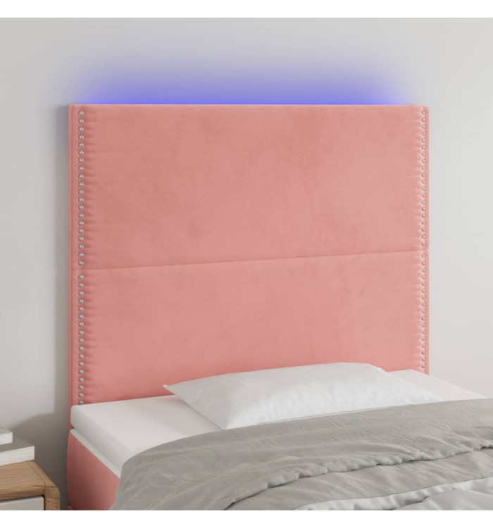 Tête de lit à LED Rose 80x5x118/128 cm Velours | Mobilier & Déco