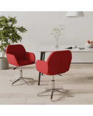 Chaises pivotantes à manger lot de 2 Rouge bordeaux Tissu | Mobilier & Déco