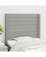 Tête de lit avec oreilles Gris clair 93x16x118/128 cm Tissu | Mobilier & Déco