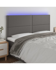 Tête de lit à LED Gris 180x5x118/128 cm Similicuir | Mobilier & Déco