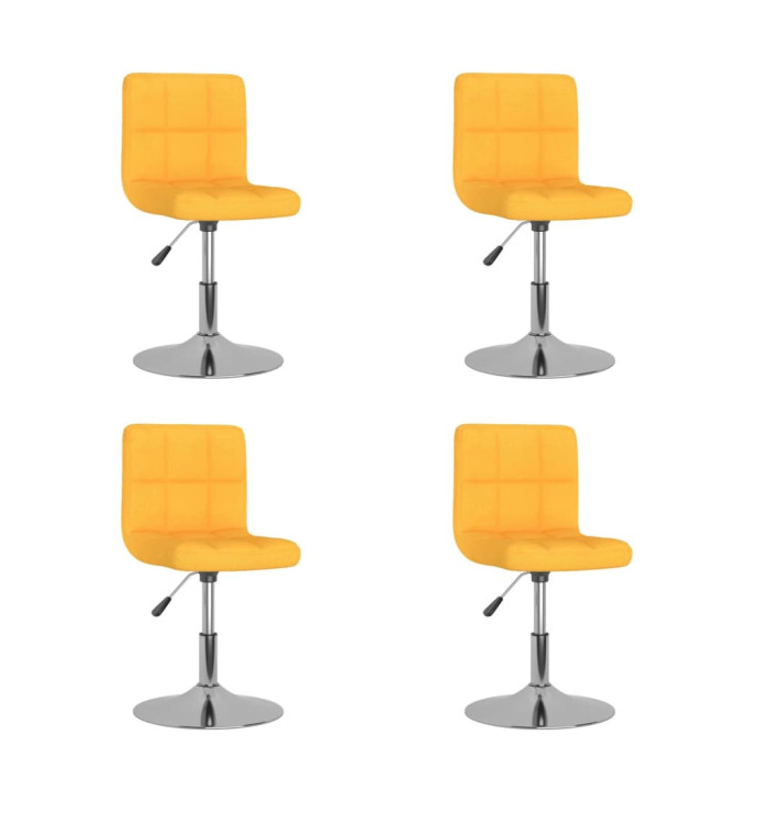Chaises pivotantes à manger lot de 4 jaune tissu | Mobilier & Déco