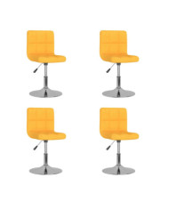 Chaises pivotantes à manger lot de 4 jaune tissu | Mobilier & Déco