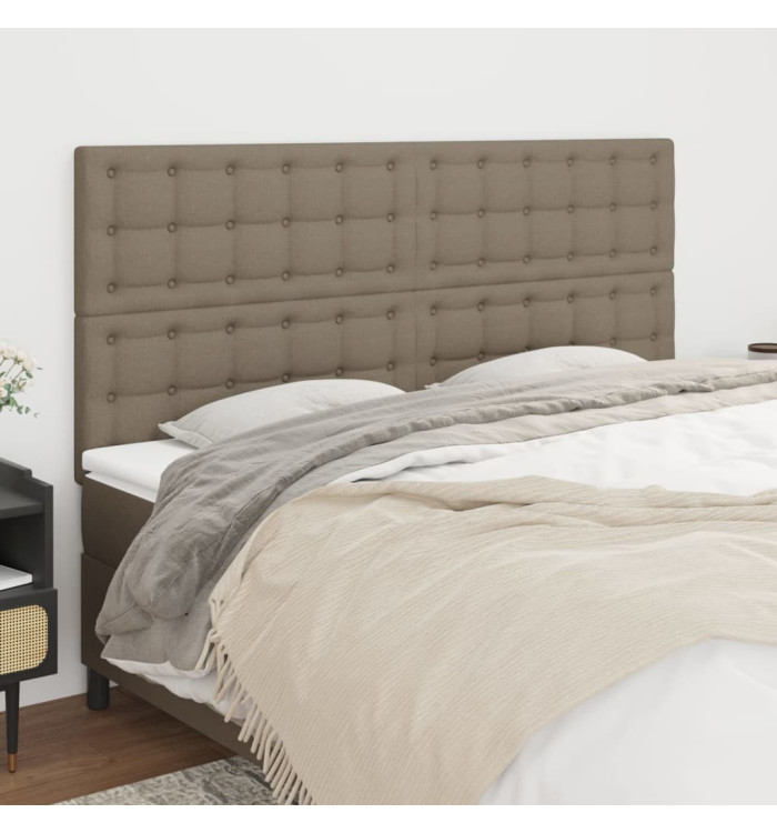 Têtes de lit 4 pcs Taupe 80x5x78/88 cm Tissu | Mobilier & Déco