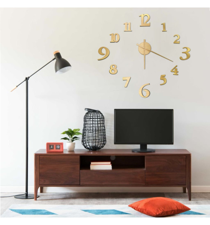 Horloge murale 3D Design moderne Doré 100 cm XXL | Mobilier & Déco