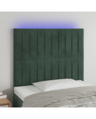 Tête de lit à LED Vert foncé 80x5x118/128 cm Velours | Mobilier & Déco