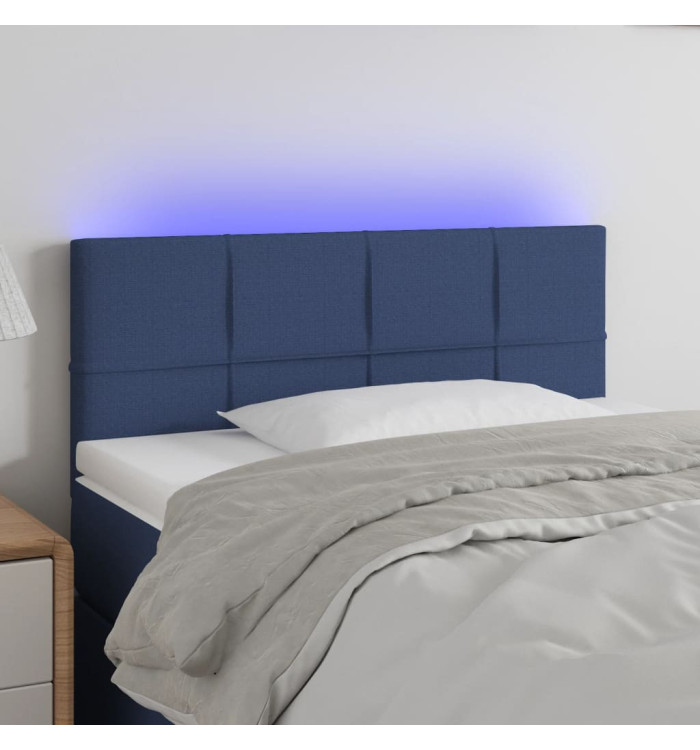Tête de lit à LED Bleu 90x5x78/88 cm Tissu | Mobilier & Déco