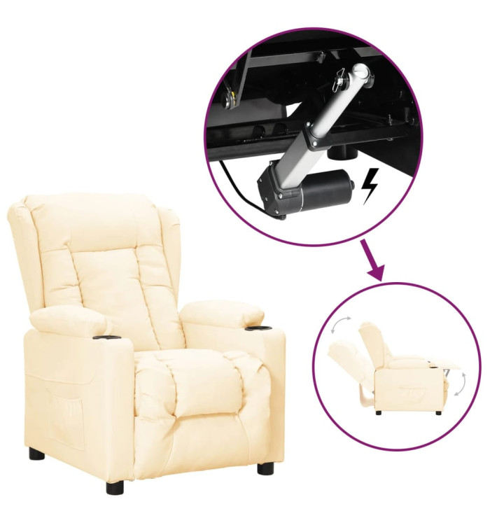 Fauteuil Crème Similicuir | Mobilier & Déco