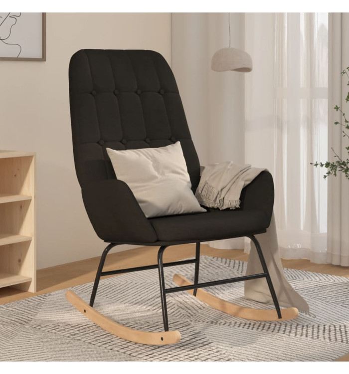Chaise à bascule Noir Tissu | Mobilier & Déco