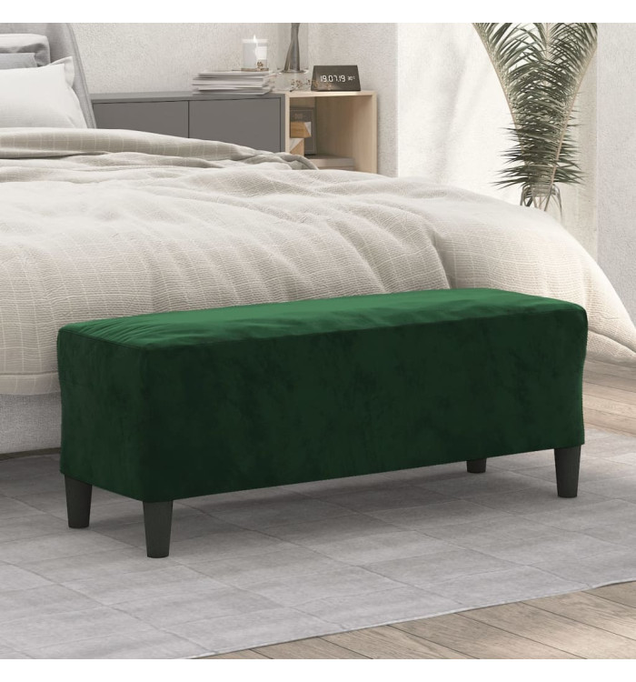 Banc Vert foncé 100x35x41 cm Velours | Mobilier & Déco