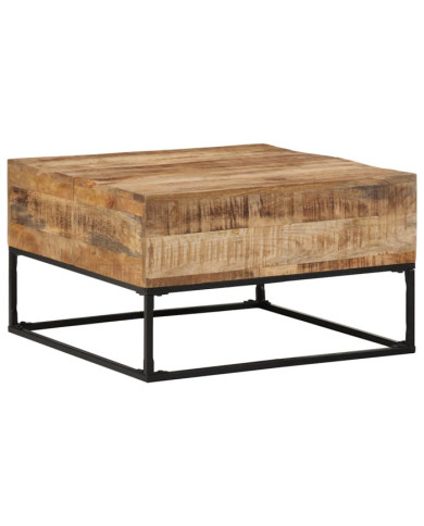 Table basse 68x68x41 cm Bois de manguier brut | Mobilier & Déco