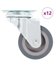 12 pcs Roulettes pivotantes 50 mm | Mobilier & Déco