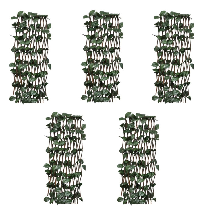 Clôtures à treillis de saule 5pcs feuille artificielle 180x60cm | Mobilier & Déco