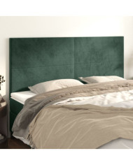 Têtes de lit 4 pcs Vert foncé 100x5x78/88 cm Velours | Mobilier & Déco