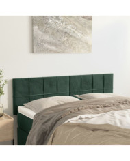 Têtes de lit 2 pcs Vert foncé 72x5x78/88 cm Velours | Mobilier & Déco
