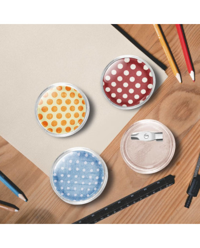 Kit de badges à bouton avec épingles 100 sets Acrylique 25 mm | Mobilier & Déco