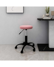 Chaise de bureau pivotante rose velours | Mobilier & Déco