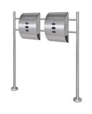 Double boîte à lettre sur support en acier inoxydable | Mobilier & Déco
