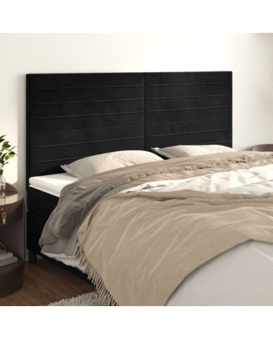 Têtes de lit 4 pcs Noir 100x5x78/88 cm Velours | Mobilier & Déco
