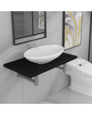 Meuble de salle de bain en deux pièces Céramique Noir | Mobilier & Déco