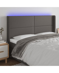 Tête de lit à LED Gris 183x16x118/128 cm Similicuir | Mobilier & Déco