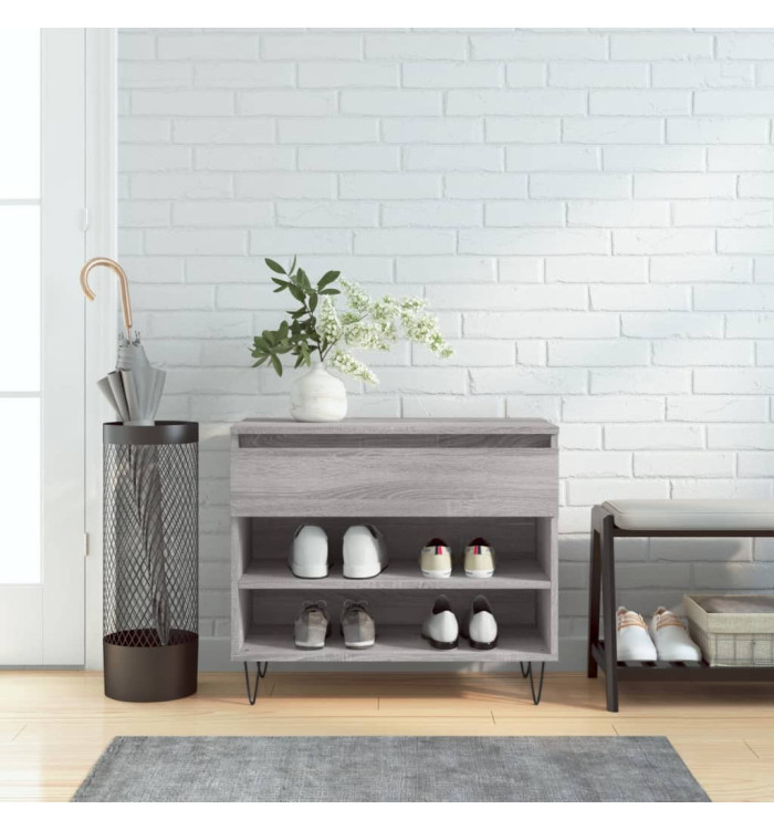 Armoire à chaussures Sonoma gris 70x36x60 cm Bois d'ingénierie | Mobilier & Déco