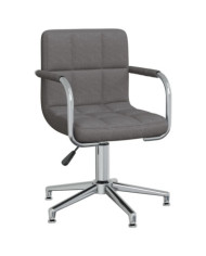 Chaise pivotante de salle à manger Gris foncé Tissu | Mobilier & Déco