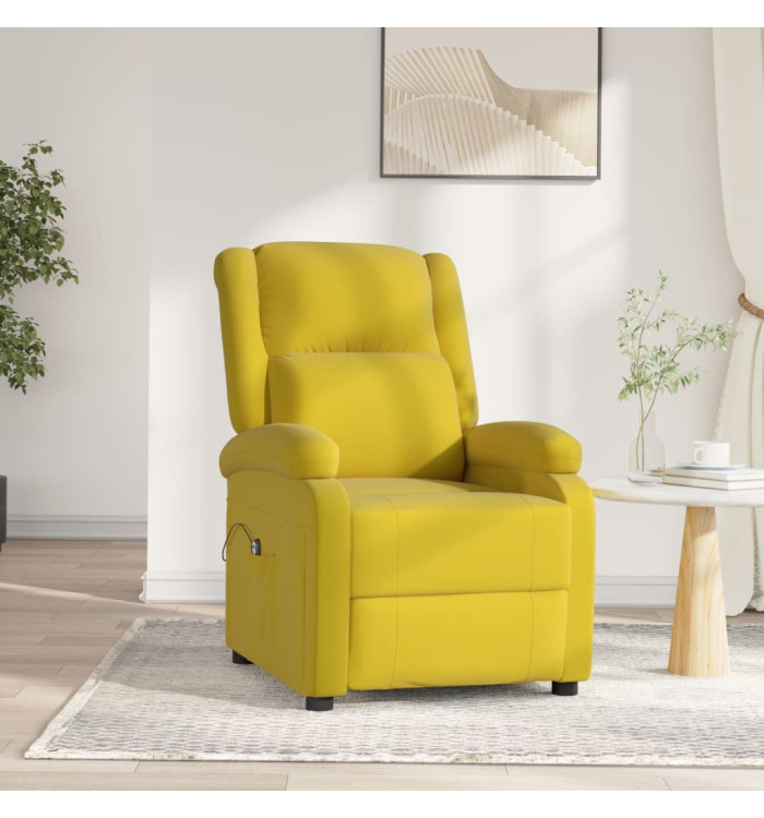 Fauteuil inclinable électrique jaune velours | Mobilier & Déco