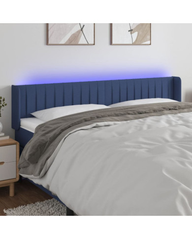 Tête de lit à LED Bleu 163x16x78/88 cm Tissu | Mobilier & Déco