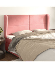 Tête de lit avec oreilles Rose 183x23x118/128 cm Velours | Mobilier & Déco