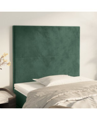 Têtes de lit 2 pcs Vert foncé 90x5x78/88 cm Velours | Mobilier & Déco