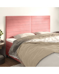 Têtes de lit 4 pcs Rose 90x5x78/88 cm Velours | Mobilier & Déco