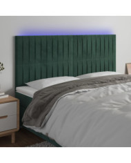 Tête de lit à LED Vert foncé 200x5x118/128 cm Velours | Mobilier & Déco
