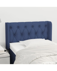 Tête de lit avec oreilles Bleu 83x16x78/88 cm Tissu | Mobilier & Déco