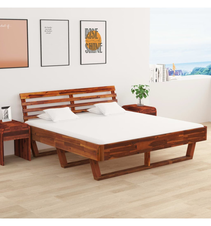 Cadre de lit Bois d'acacia massif 180 x 200 cm | Mobilier & Déco