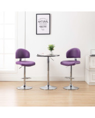Tabourets de bar lot de 2 violet similicuir | Mobilier & Déco