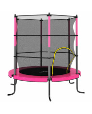 Trampoline avec filet de sécurité Rond 140x160 cm Rose | Mobilier & Déco