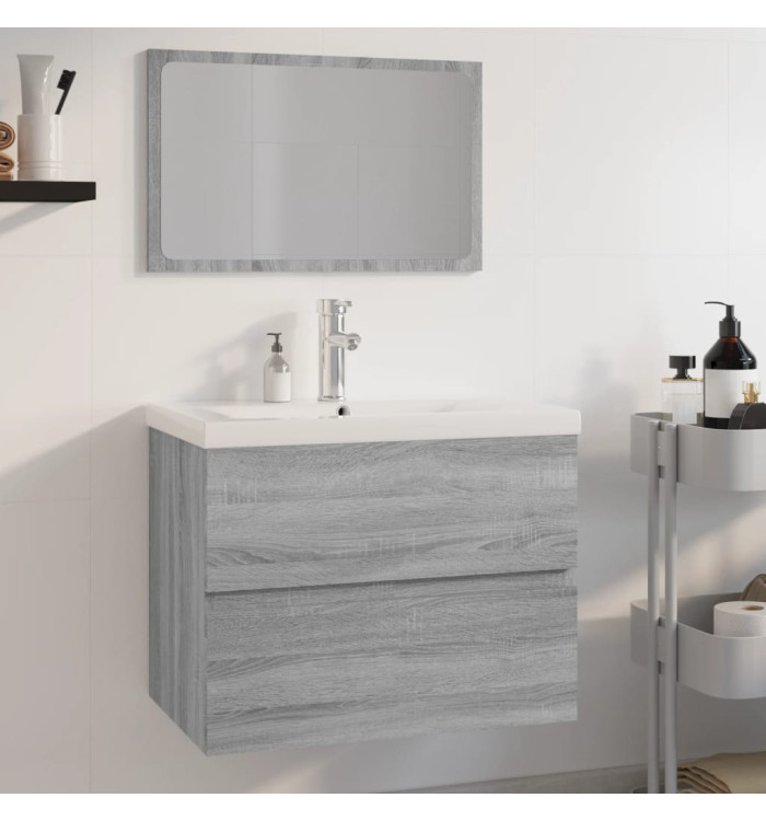 Meubles de salle de bain Sonoma gris Bois d'ingénierie | Mobilier & Déco
