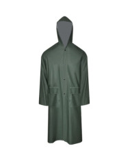Manteau de pluie long imperméable résistant à capuche vert XXL | Mobilier & Déco