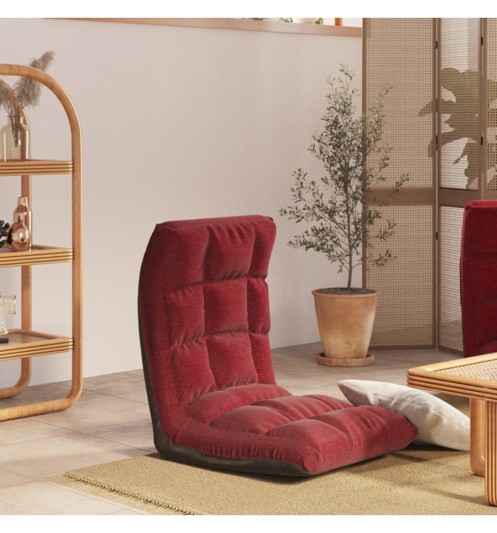 Chaise pliable de sol Rouge bordeaux Tissu | Mobilier & Déco