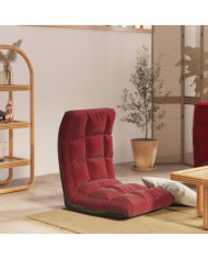 Chaise pliable de sol Rouge bordeaux Tissu | Mobilier & Déco