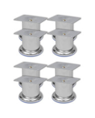 Pieds ronds de canapé 8 pcs Chrome 60 mm | Mobilier & Déco