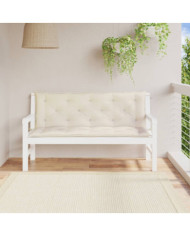 Coussins de banc de jardin lot de 2 blanc crème tissu Oxford | Mobilier & Déco