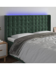 Tête de lit à LED Vert foncé 183x16x118/128 cm Velours | Mobilier & Déco