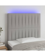 Tête de lit à LED Gris clair 80x5x118/128 cm Tissu | Mobilier & Déco