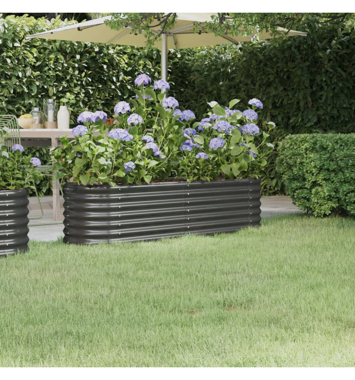 Lit surélevé de jardin Acier enduit de poudre Anthracite | Mobilier & Déco