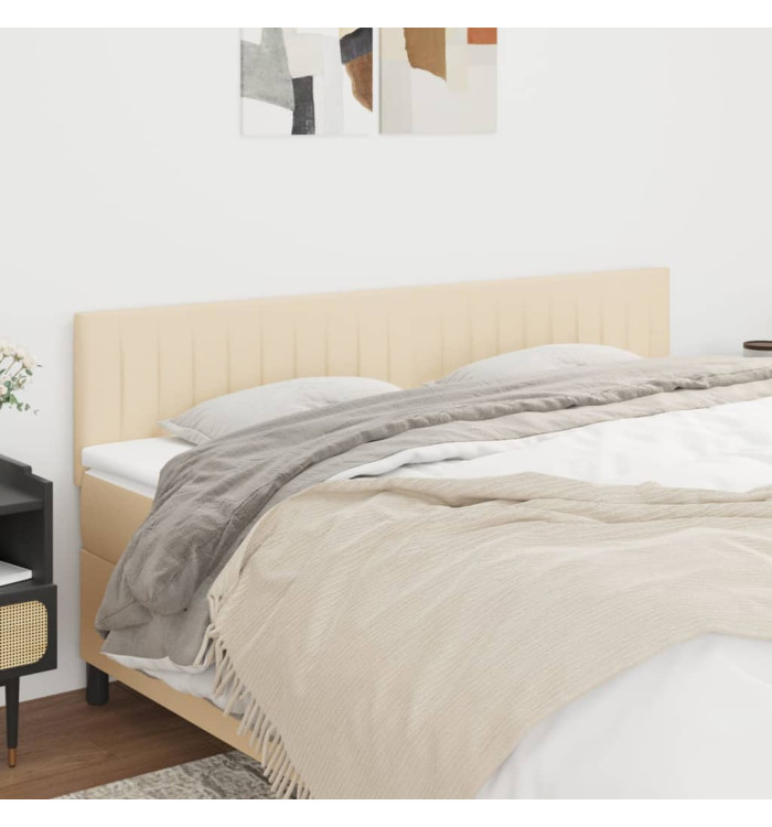 Têtes de lit 2 pcs Crème 80x5x78/88 cm Tissu | Mobilier & Déco