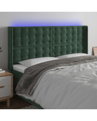 Tête de lit à LED Vert foncé 203x16x118/128 cm Velours | Mobilier & Déco