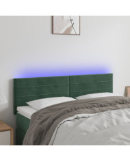 Tête de lit à LED Vert foncé 144x5x78/88 cm Velours | Mobilier & Déco