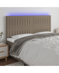 Tête de lit à LED Taupe 200x5x118/128 cm Tissu | Mobilier & Déco