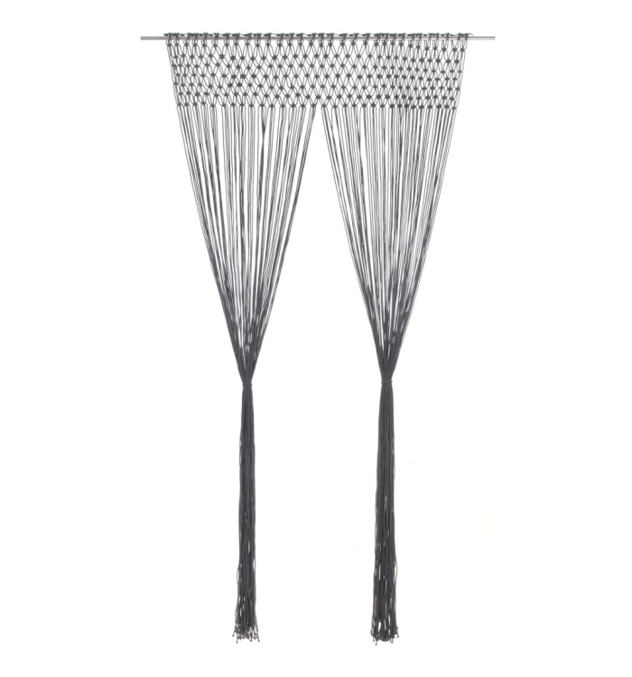 Rideau en macramé Anthracite 140x240 cm Coton | Mobilier & Déco